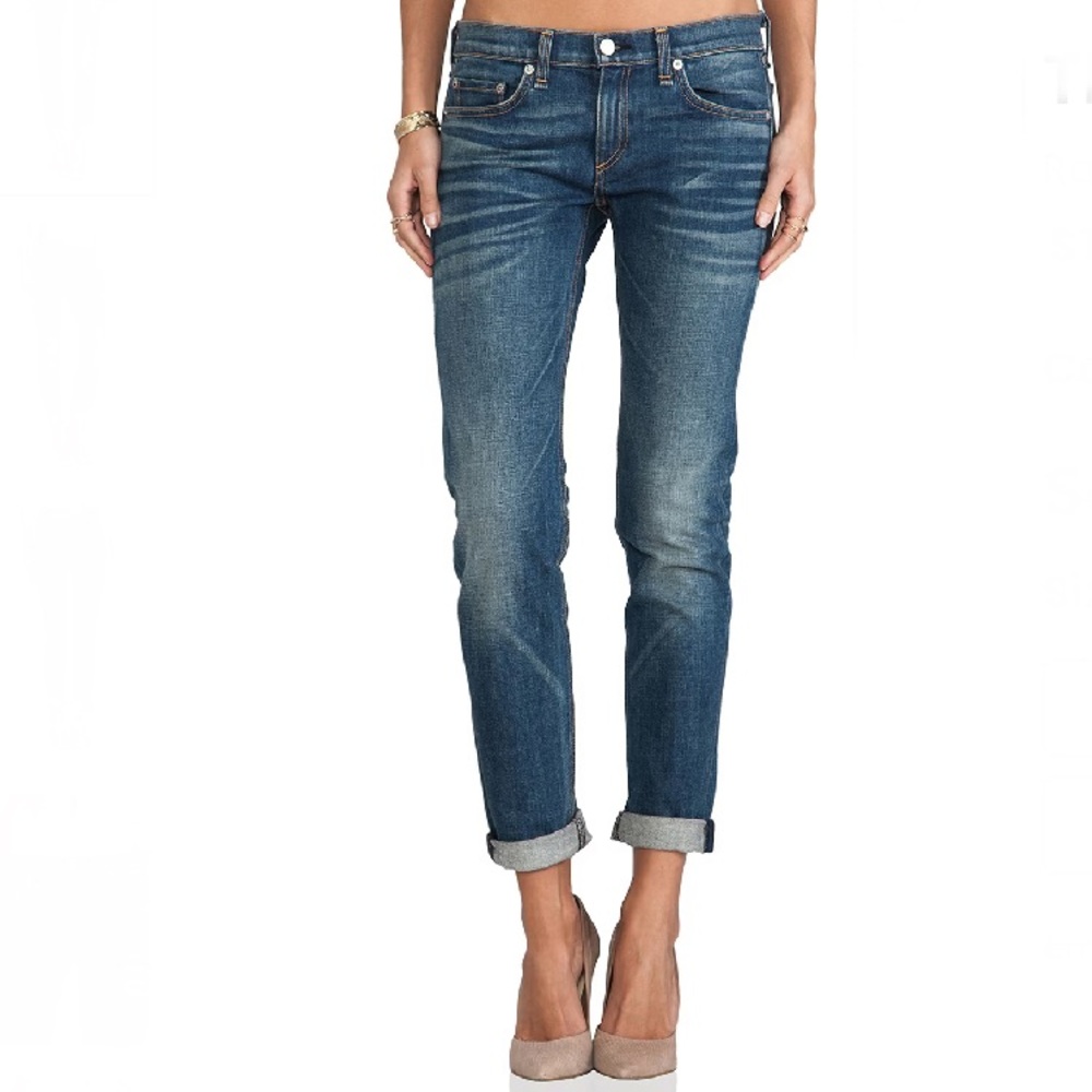 Rag & Bone The Dre Low Rise Slim Boyfriend Jean in Bradford Wash
